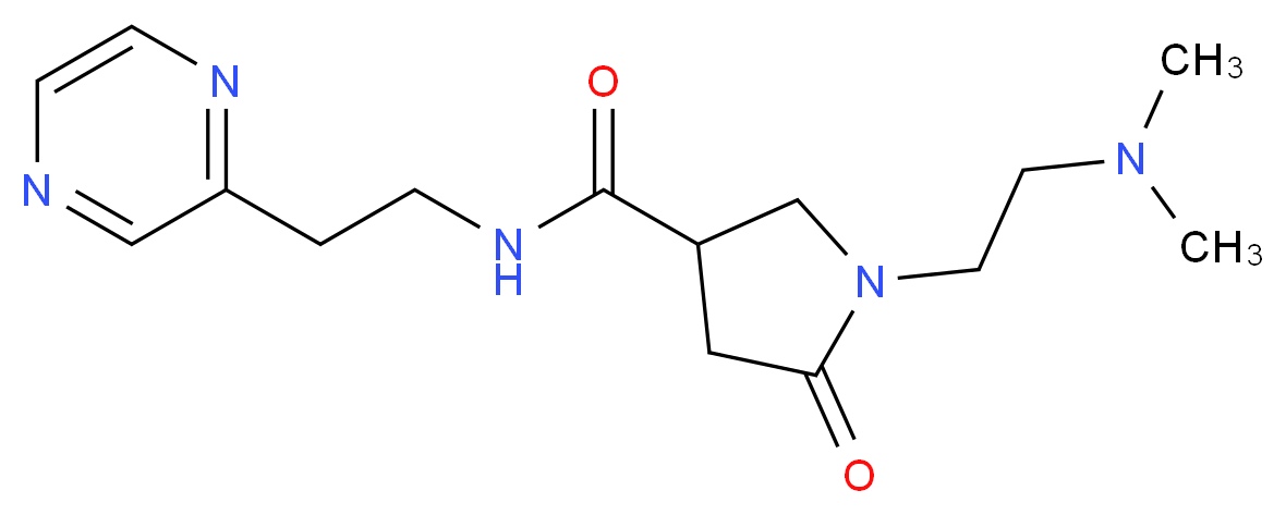 1-[2-(dimethylamino)ethyl]-5-oxo-N-[2-(2-pyrazinyl)ethyl]-3-pyrrolidinecarboxamide_Molecular_structure_CAS_)