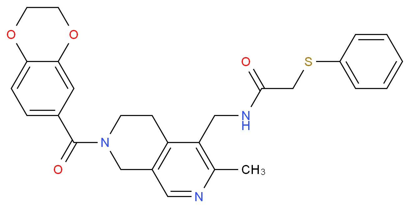N-{[7-(2,3-dihydro-1,4-benzodioxin-6-ylcarbonyl)-3-methyl-5,6,7,8-tetrahydro-2,7-naphthyridin-4-yl]methyl}-2-(phenylthio)acetamide_Molecular_structure_CAS_)