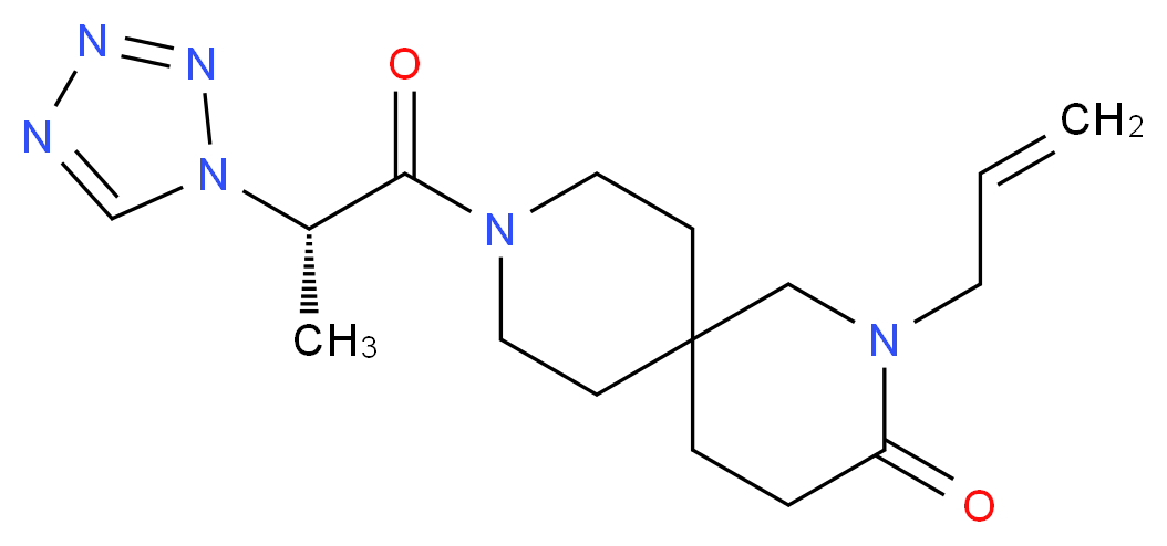 2-allyl-9-[(2S)-2-(1H-tetrazol-1-yl)propanoyl]-2,9-diazaspiro[5.5]undecan-3-one_Molecular_structure_CAS_)