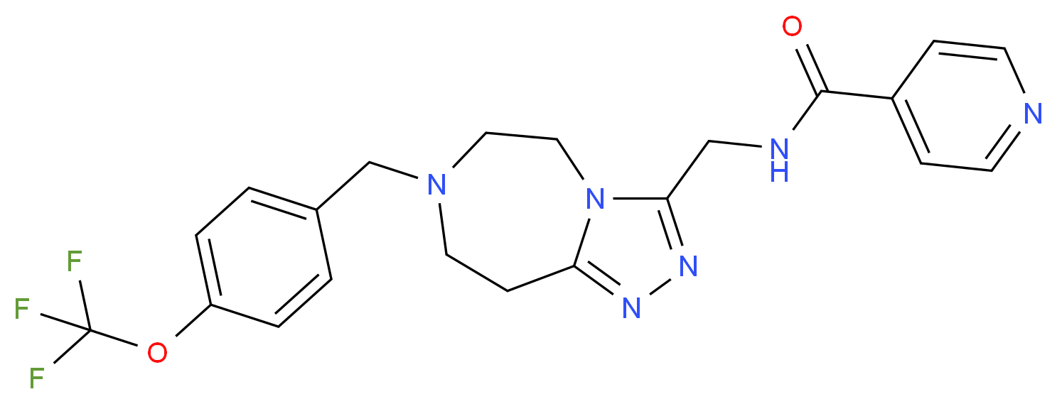N-({7-[4-(trifluoromethoxy)benzyl]-6,7,8,9-tetrahydro-5H-[1,2,4]triazolo[4,3-d][1,4]diazepin-3-yl}methyl)isonicotinamide_Molecular_structure_CAS_)