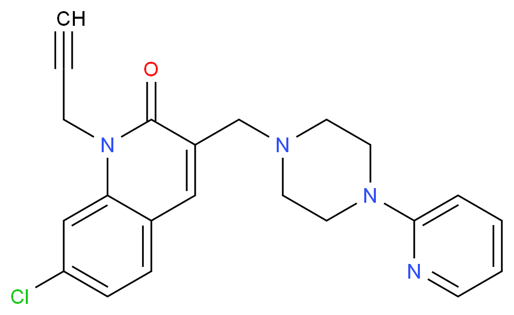 7-chloro-1-(2-propyn-1-yl)-3-{[4-(2-pyridinyl)-1-piperazinyl]methyl}-2(1H)-quinolinone_Molecular_structure_CAS_)