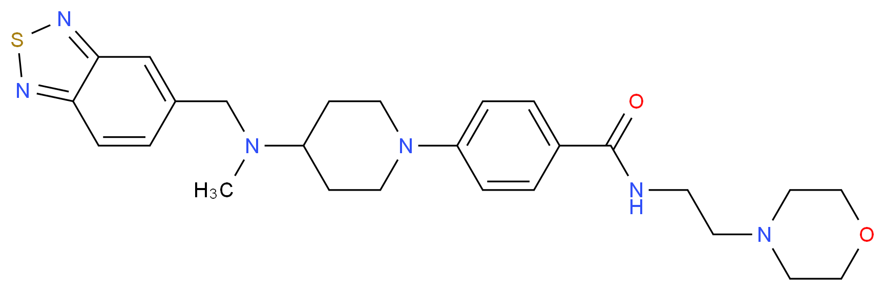 4-{4-[(2,1,3-benzothiadiazol-5-ylmethyl)(methyl)amino]-1-piperidinyl}-N-[2-(4-morpholinyl)ethyl]benzamide_Molecular_structure_CAS_)