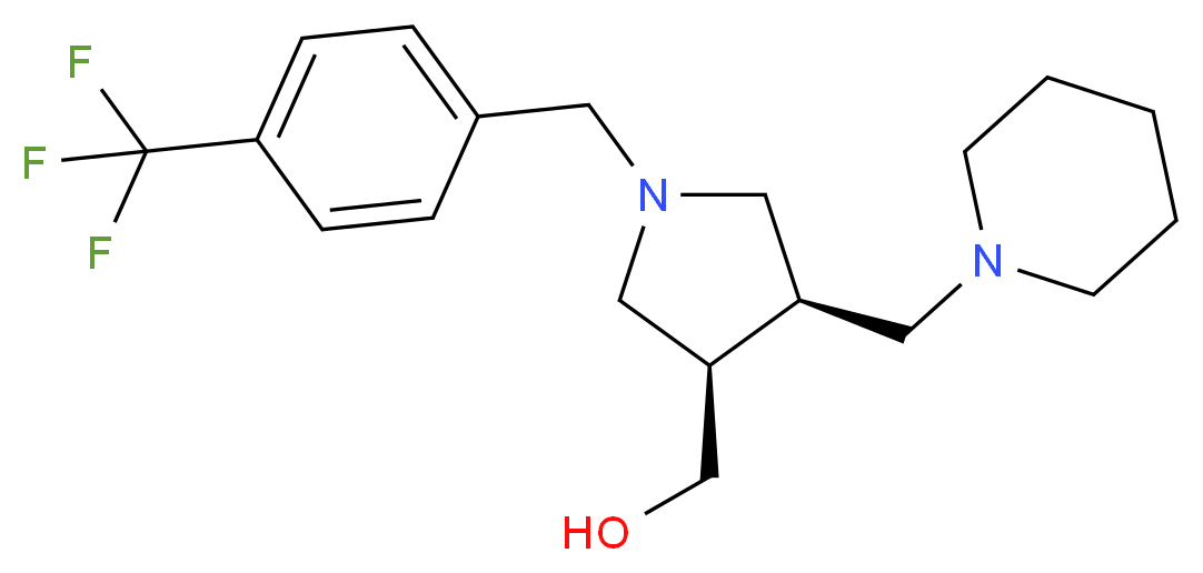 {(3R*,4R*)-4-(piperidin-1-ylmethyl)-1-[4-(trifluoromethyl)benzyl]pyrrolidin-3-yl}methanol_Molecular_structure_CAS_)