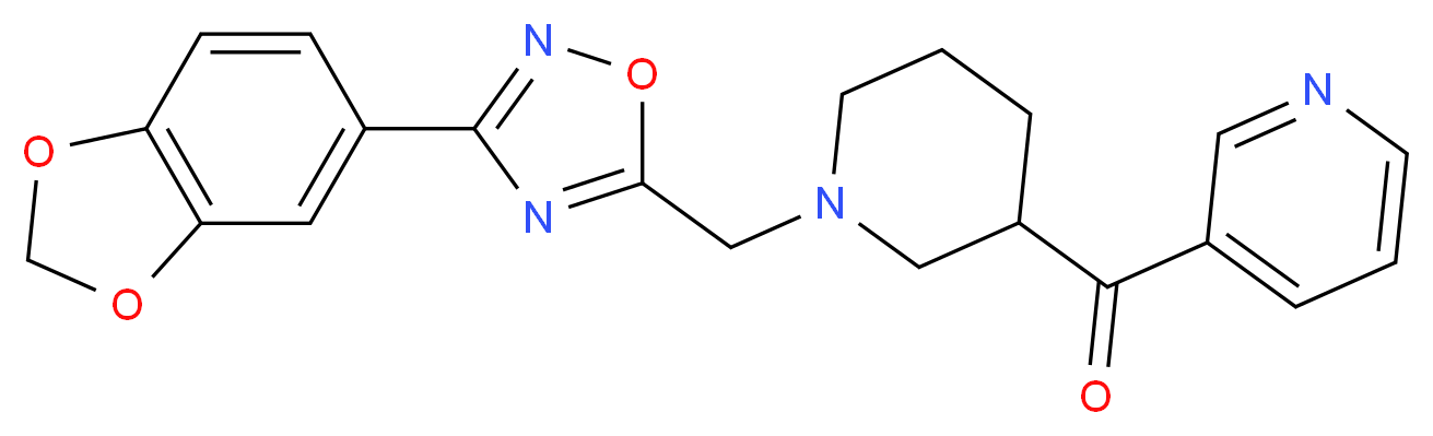 (1-{[3-(1,3-benzodioxol-5-yl)-1,2,4-oxadiazol-5-yl]methyl}-3-piperidinyl)(3-pyridinyl)methanone_Molecular_structure_CAS_)