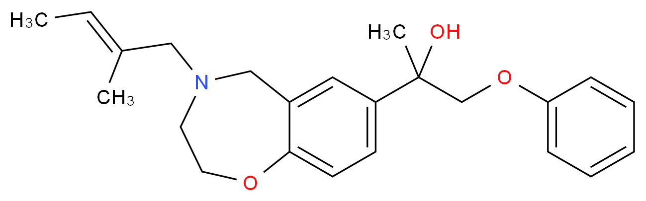 2-{4-[(2E)-2-methyl-2-buten-1-yl]-2,3,4,5-tetrahydro-1,4-benzoxazepin-7-yl}-1-phenoxy-2-propanol_Molecular_structure_CAS_)