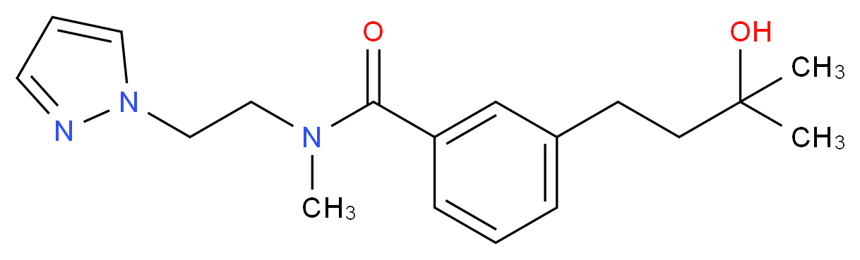 3-(3-hydroxy-3-methylbutyl)-N-methyl-N-[2-(1H-pyrazol-1-yl)ethyl]benzamide_Molecular_structure_CAS_)