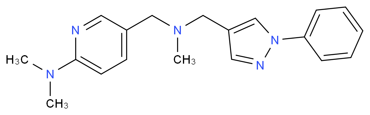 N,N-dimethyl-5-({methyl[(1-phenyl-1H-pyrazol-4-yl)methyl]amino}methyl)-2-pyridinamine_Molecular_structure_CAS_)