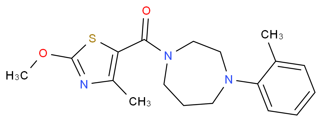 1-[(2-methoxy-4-methyl-1,3-thiazol-5-yl)carbonyl]-4-(2-methylphenyl)-1,4-diazepane_Molecular_structure_CAS_)