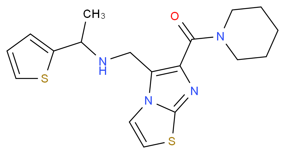 N-{[6-(1-piperidinylcarbonyl)imidazo[2,1-b][1,3]thiazol-5-yl]methyl}-1-(2-thienyl)ethanamine_Molecular_structure_CAS_)