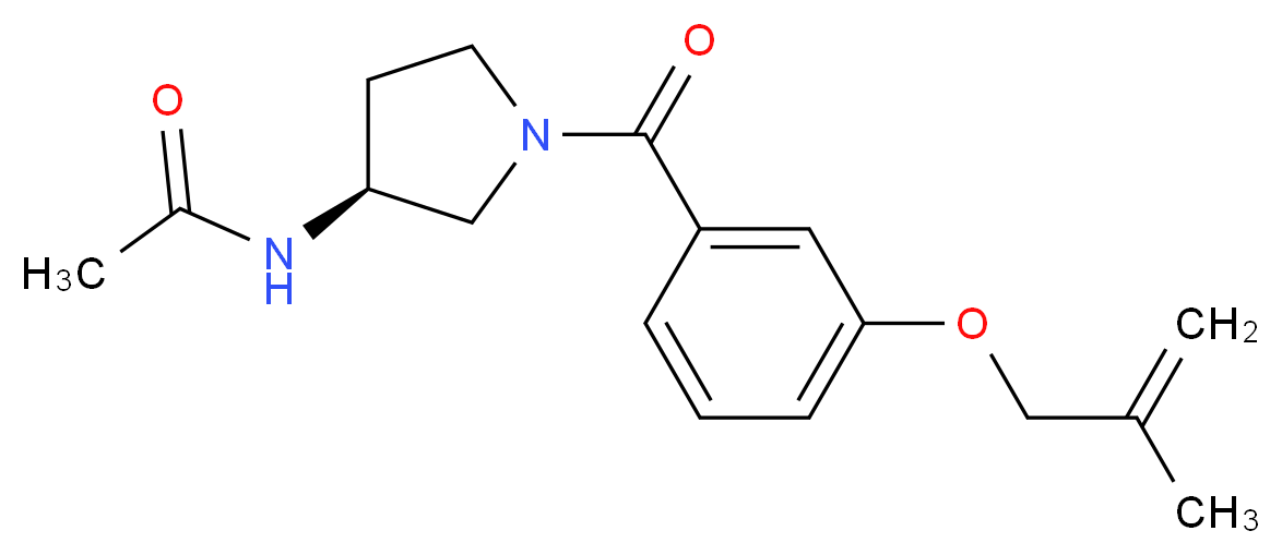 N-((3S)-1-{3-[(2-methylprop-2-en-1-yl)oxy]benzoyl}pyrrolidin-3-yl)acetamide_Molecular_structure_CAS_)