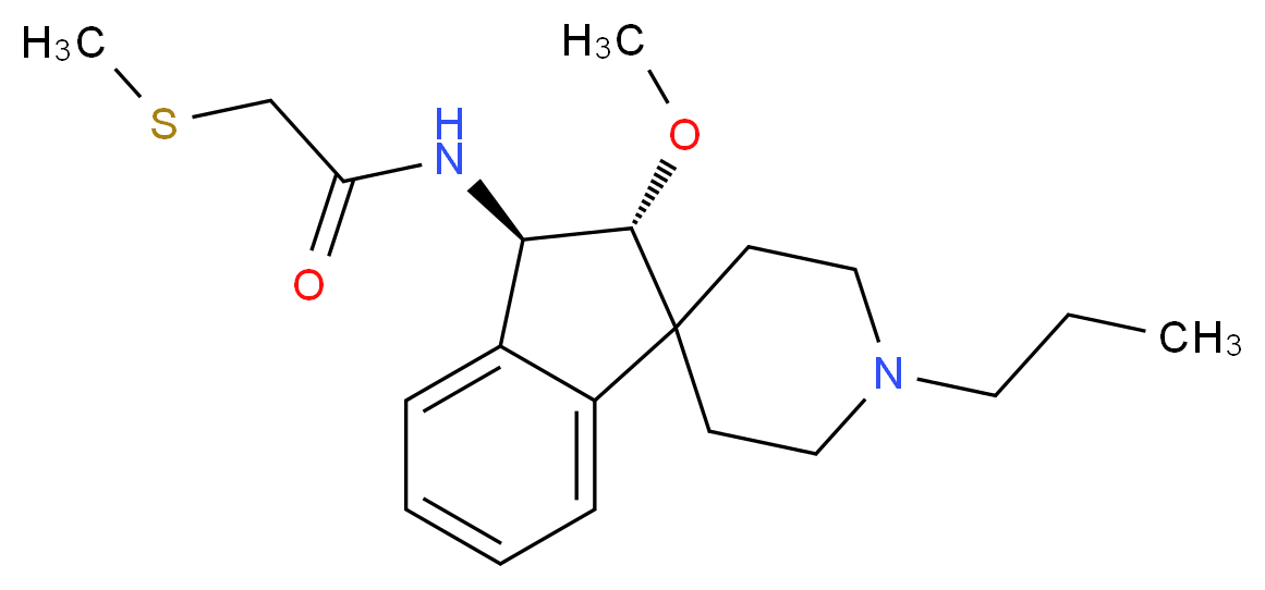 N-[(2R*,3R*)-2-methoxy-1'-propyl-2,3-dihydrospiro[indene-1,4'-piperidin]-3-yl]-2-(methylthio)acetamide_Molecular_structure_CAS_)