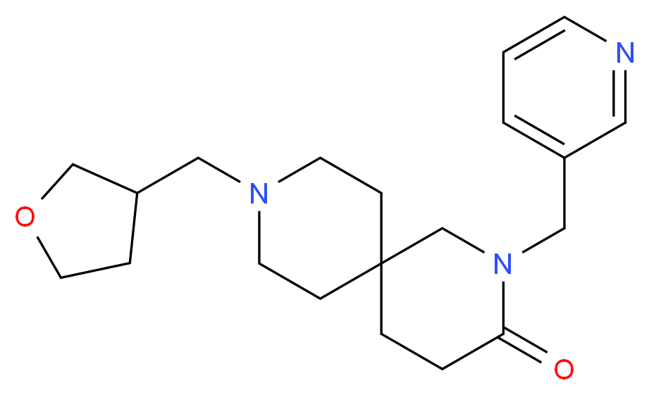 2-(3-pyridinylmethyl)-9-(tetrahydro-3-furanylmethyl)-2,9-diazaspiro[5.5]undecan-3-one_Molecular_structure_CAS_)