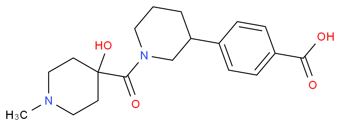4-{1-[(4-hydroxy-1-methylpiperidin-4-yl)carbonyl]piperidin-3-yl}benzoic acid_Molecular_structure_CAS_)