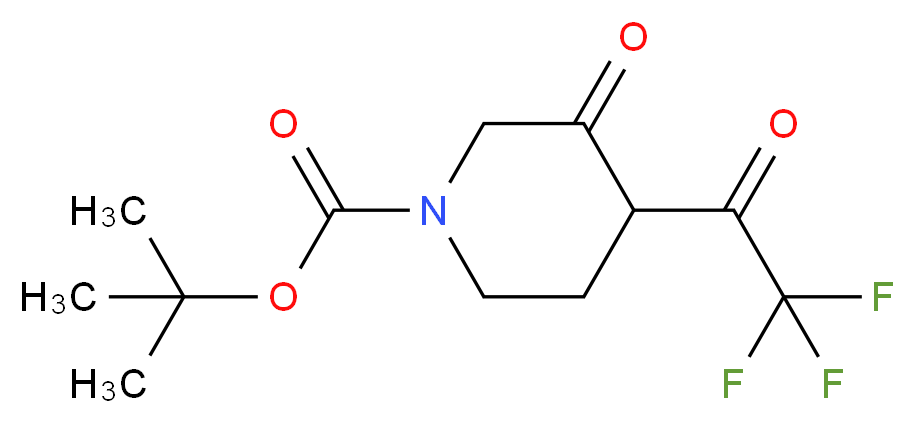 tert-Butyl 3-oxo-4-(2,2,2-trifluoroacetyl)piperidine-1-carboxylate_Molecular_structure_CAS_647863-25-0)