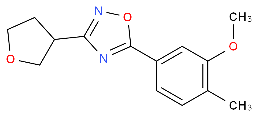 5-(3-methoxy-4-methylphenyl)-3-(tetrahydrofuran-3-yl)-1,2,4-oxadiazole_Molecular_structure_CAS_)