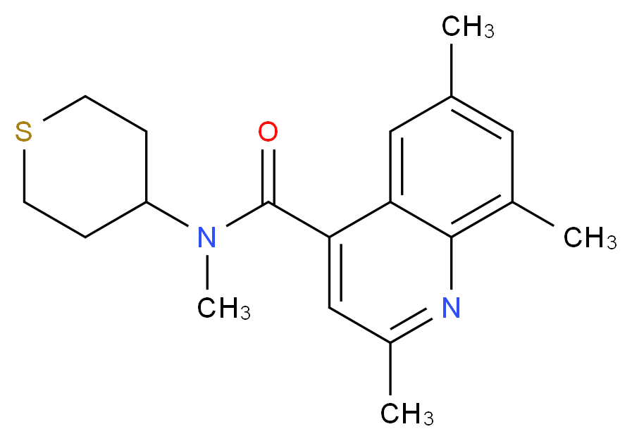 N,2,6,8-tetramethyl-N-(tetrahydro-2H-thiopyran-4-yl)-4-quinolinecarboxamide_Molecular_structure_CAS_)