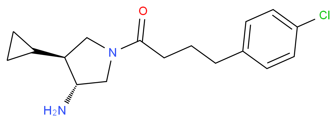 (3R*,4S*)-1-[4-(4-chlorophenyl)butanoyl]-4-cyclopropylpyrrolidin-3-amine_Molecular_structure_CAS_)