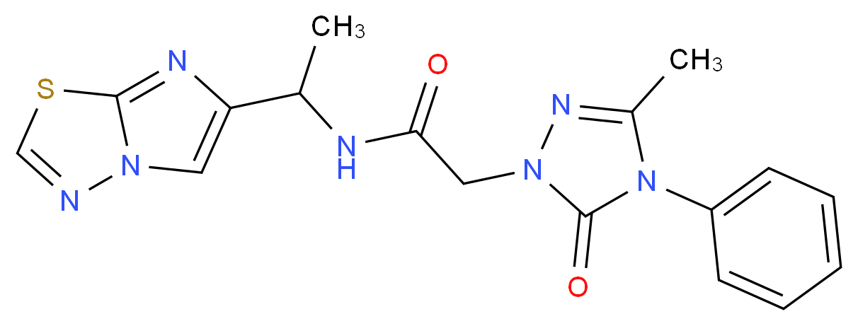 N-(1-imidazo[2,1-b][1,3,4]thiadiazol-6-ylethyl)-2-(3-methyl-5-oxo-4-phenyl-4,5-dihydro-1H-1,2,4-triazol-1-yl)acetamide_Molecular_structure_CAS_)