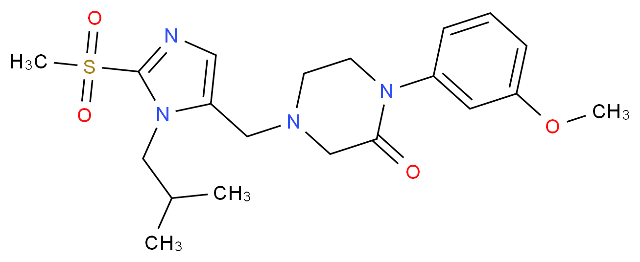 4-{[1-isobutyl-2-(methylsulfonyl)-1H-imidazol-5-yl]methyl}-1-(3-methoxyphenyl)-2-piperazinone_Molecular_structure_CAS_)