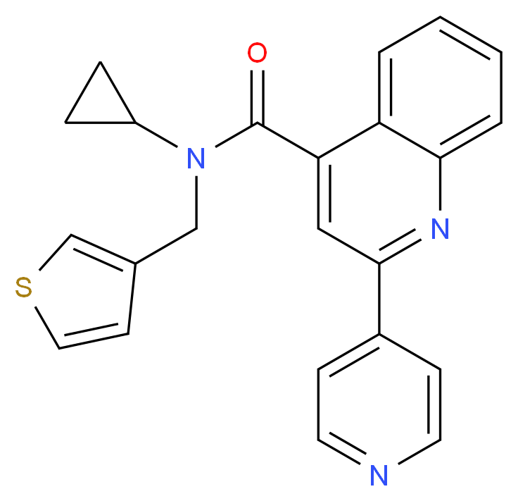 N-cyclopropyl-2-(4-pyridinyl)-N-(3-thienylmethyl)-4-quinolinecarboxamide_Molecular_structure_CAS_)