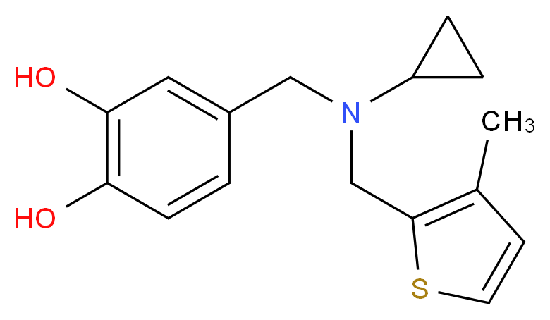 4-({cyclopropyl[(3-methyl-2-thienyl)methyl]amino}methyl)benzene-1,2-diol_Molecular_structure_CAS_)