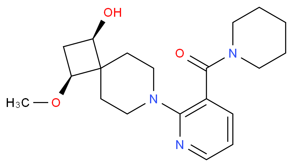 (1R*,3S*)-3-methoxy-7-[3-(piperidin-1-ylcarbonyl)pyridin-2-yl]-7-azaspiro[3.5]nonan-1-ol_Molecular_structure_CAS_)