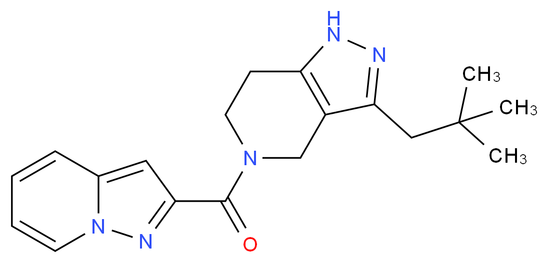 3-(2,2-dimethylpropyl)-5-(pyrazolo[1,5-a]pyridin-2-ylcarbonyl)-4,5,6,7-tetrahydro-1H-pyrazolo[4,3-c]pyridine_Molecular_structure_CAS_)