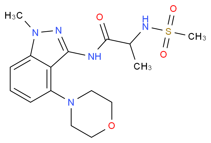 N~1~-(1-methyl-4-morpholin-4-yl-1H-indazol-3-yl)-N~2~-(methylsulfonyl)alaninamide_Molecular_structure_CAS_)
