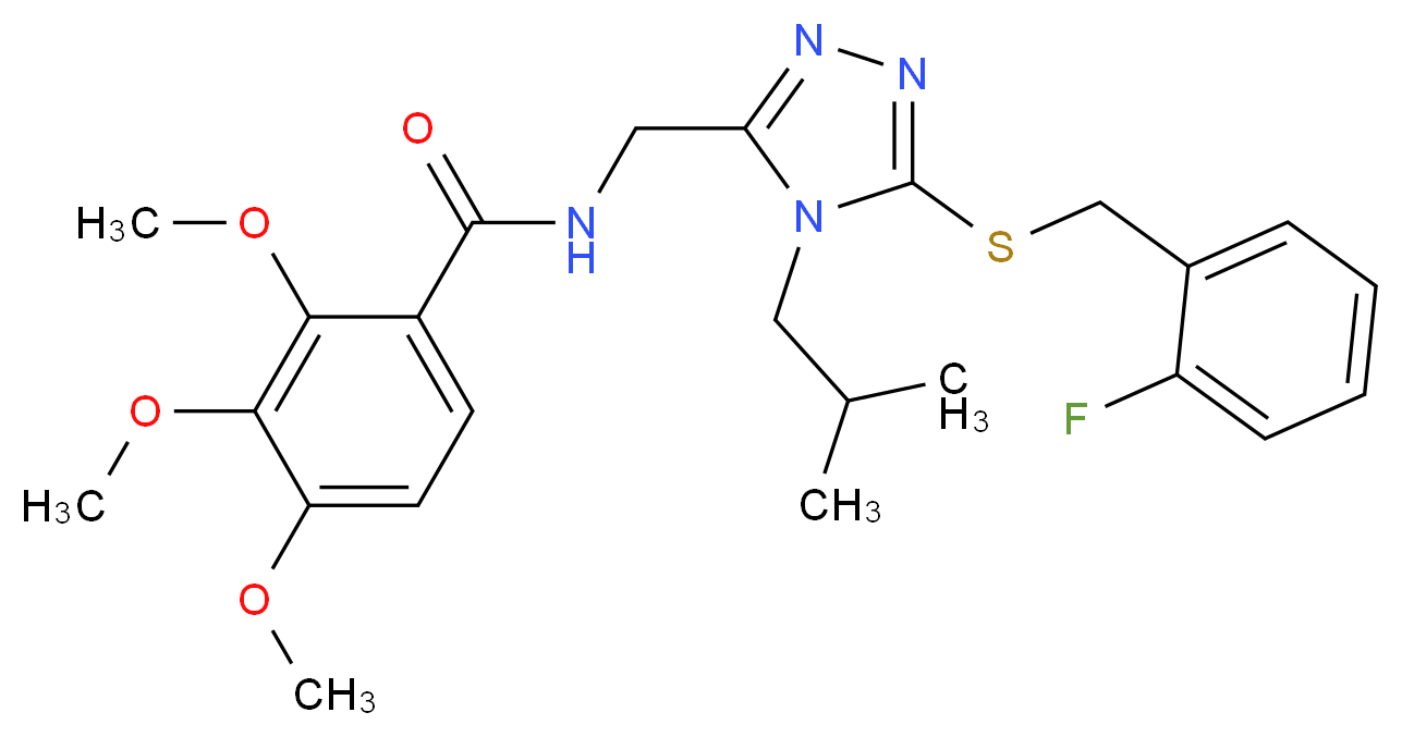 N-({5-[(2-fluorobenzyl)thio]-4-isobutyl-4H-1,2,4-triazol-3-yl}methyl)-2,3,4-trimethoxybenzamide_Molecular_structure_CAS_)