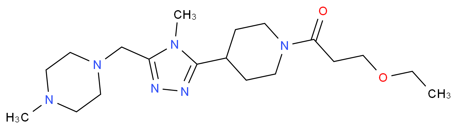 1-({5-[1-(3-ethoxypropanoyl)piperidin-4-yl]-4-methyl-4H-1,2,4-triazol-3-yl}methyl)-4-methylpiperazine_Molecular_structure_CAS_)