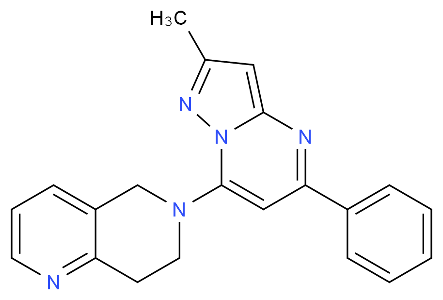6-(2-methyl-5-phenylpyrazolo[1,5-a]pyrimidin-7-yl)-5,6,7,8-tetrahydro-1,6-naphthyridine_Molecular_structure_CAS_)