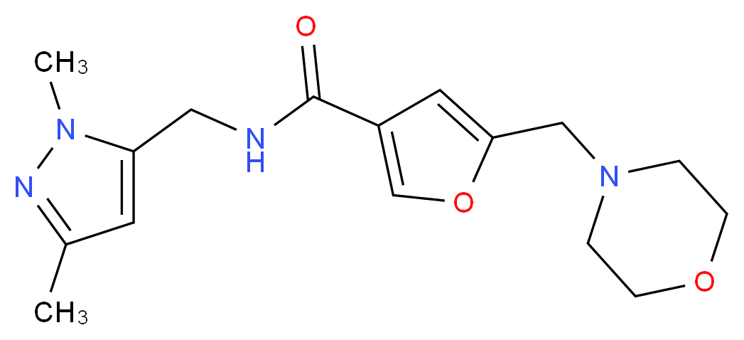 N-[(1,3-dimethyl-1H-pyrazol-5-yl)methyl]-5-(morpholin-4-ylmethyl)-3-furamide_Molecular_structure_CAS_)