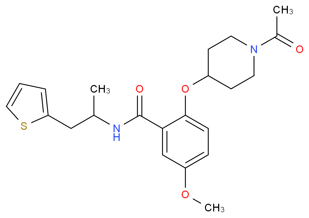 2-[(1-acetyl-4-piperidinyl)oxy]-5-methoxy-N-[1-methyl-2-(2-thienyl)ethyl]benzamide_Molecular_structure_CAS_)