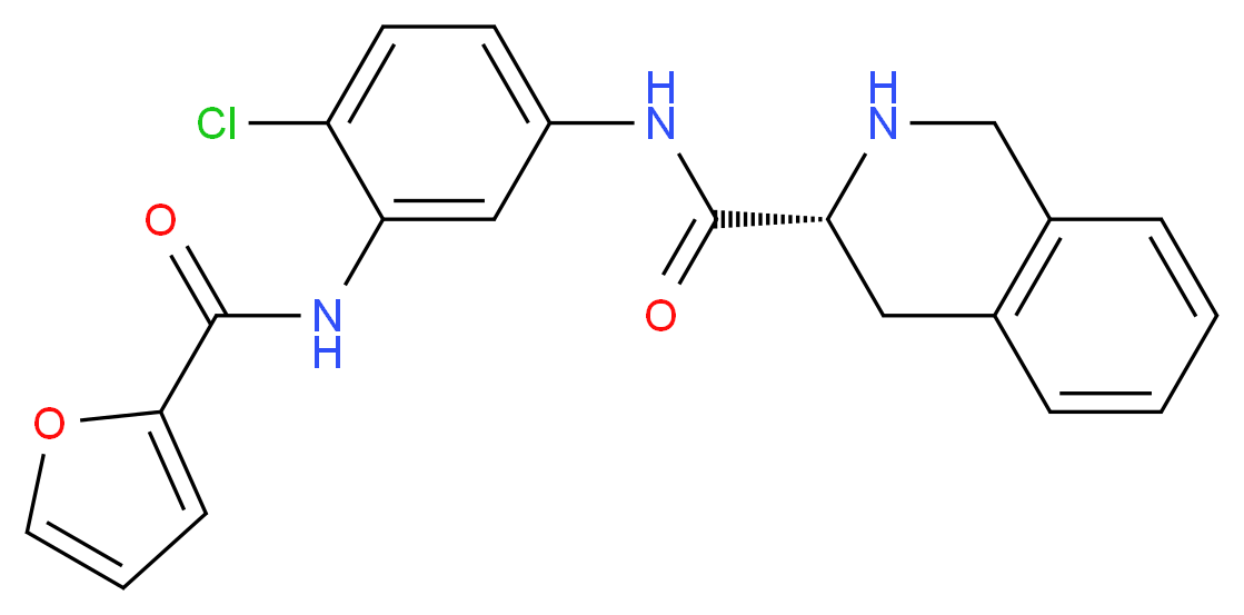 (3R)-N-[4-chloro-3-(2-furoylamino)phenyl]-1,2,3,4-tetrahydroisoquinoline-3-carboxamide_Molecular_structure_CAS_)