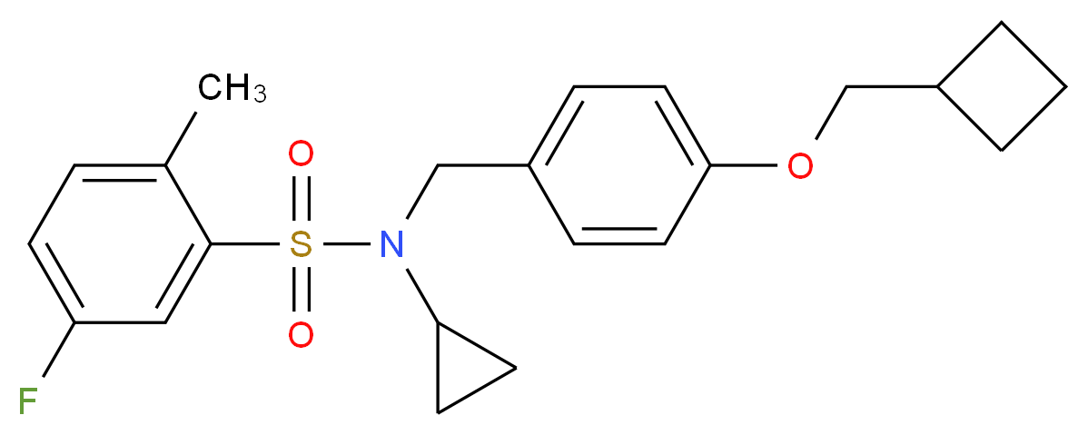 N-[4-(cyclobutylmethoxy)benzyl]-N-cyclopropyl-5-fluoro-2-methylbenzenesulfonamide_Molecular_structure_CAS_)