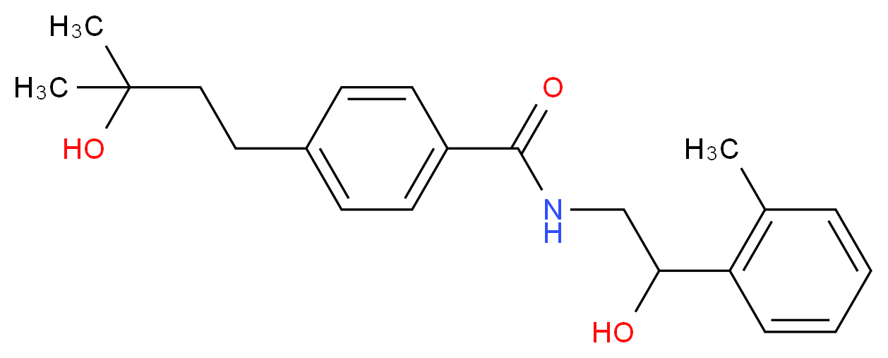 4-(3-hydroxy-3-methylbutyl)-N-[2-hydroxy-2-(2-methylphenyl)ethyl]benzamide_Molecular_structure_CAS_)