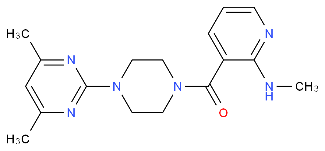 3-{[4-(4,6-dimethylpyrimidin-2-yl)piperazin-1-yl]carbonyl}-N-methylpyridin-2-amine_Molecular_structure_CAS_)