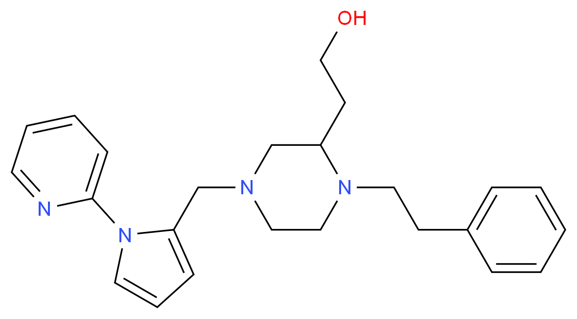 2-(1-(2-phenylethyl)-4-{[1-(2-pyridinyl)-1H-pyrrol-2-yl]methyl}-2-piperazinyl)ethanol_Molecular_structure_CAS_)