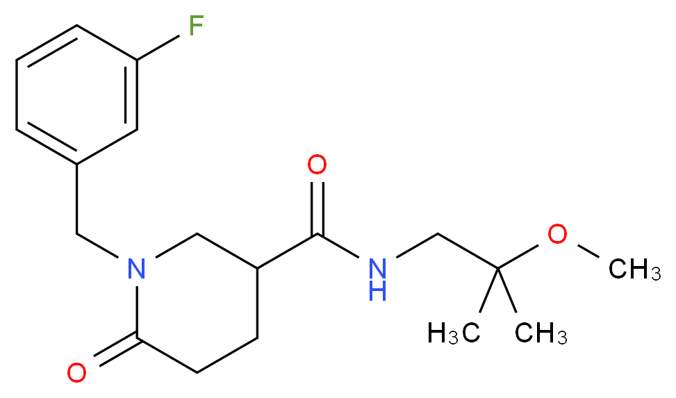 1-(3-fluorobenzyl)-N-(2-methoxy-2-methylpropyl)-6-oxo-3-piperidinecarboxamide_Molecular_structure_CAS_)