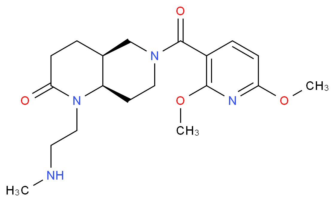 (4aS*,8aR*)-6-[(2,6-dimethoxypyridin-3-yl)carbonyl]-1-[2-(methylamino)ethyl]octahydro-1,6-naphthyridin-2(1H)-one_Molecular_structure_CAS_)