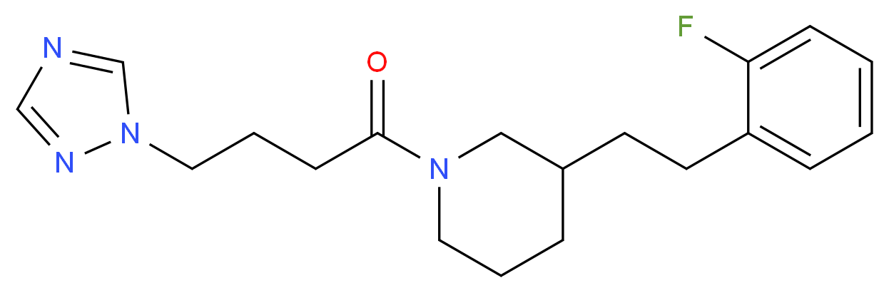 3-[2-(2-fluorophenyl)ethyl]-1-[4-(1H-1,2,4-triazol-1-yl)butanoyl]piperidine_Molecular_structure_CAS_)