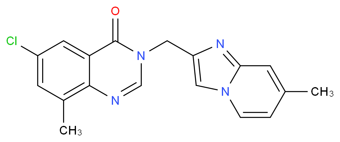 6-chloro-8-methyl-3-[(7-methylimidazo[1,2-a]pyridin-2-yl)methyl]quinazolin-4(3H)-one_Molecular_structure_CAS_)