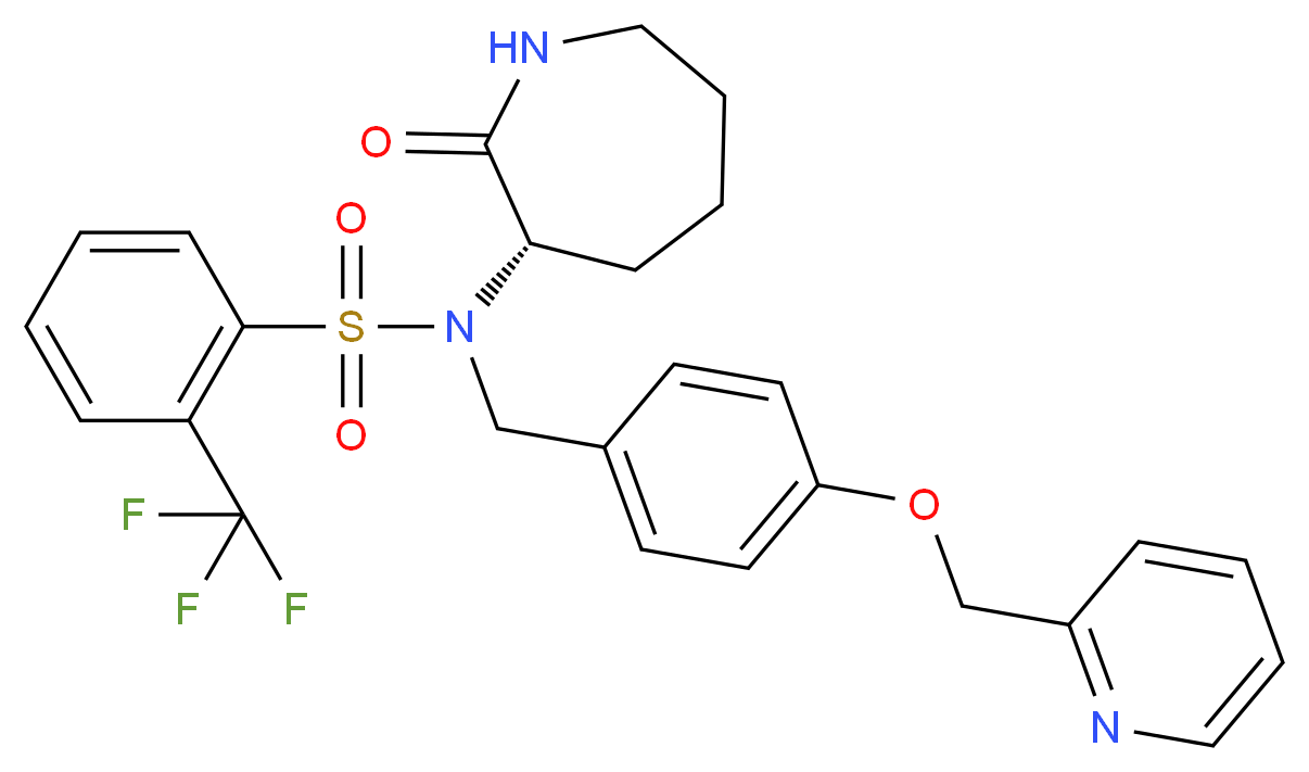 N-[(3S)-2-oxo-3-azepanyl]-N-[4-(2-pyridinylmethoxy)benzyl]-2-(trifluoromethyl)benzenesulfonamide_Molecular_structure_CAS_)