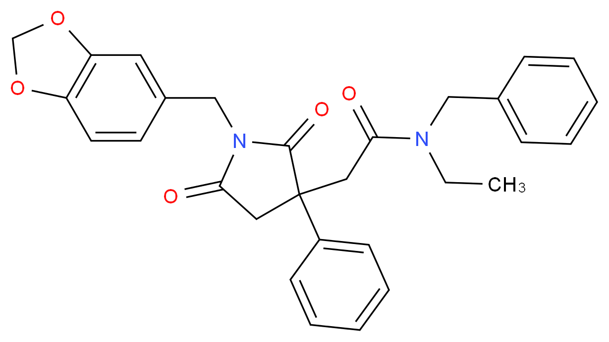 2-[1-(1,3-benzodioxol-5-ylmethyl)-2,5-dioxo-3-phenyl-3-pyrrolidinyl]-N-benzyl-N-ethylacetamide_Molecular_structure_CAS_)
