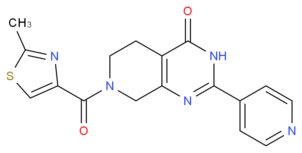 7-[(2-methyl-1,3-thiazol-4-yl)carbonyl]-2-(4-pyridinyl)-5,6,7,8-tetrahydropyrido[3,4-d]pyrimidin-4(3H)-one_Molecular_structure_CAS_)