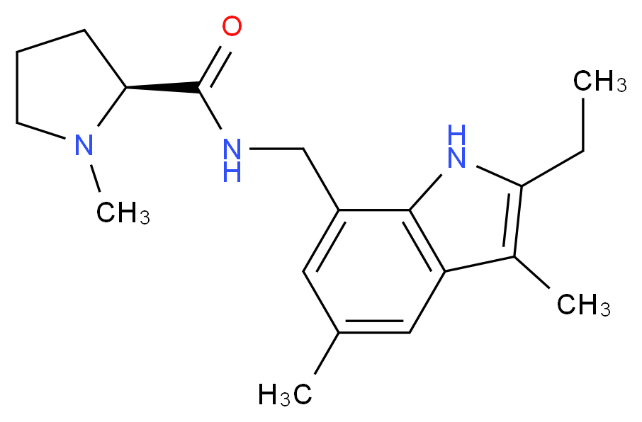 N-[(2-ethyl-3,5-dimethyl-1H-indol-7-yl)methyl]-1-methyl-L-prolinamide_Molecular_structure_CAS_)