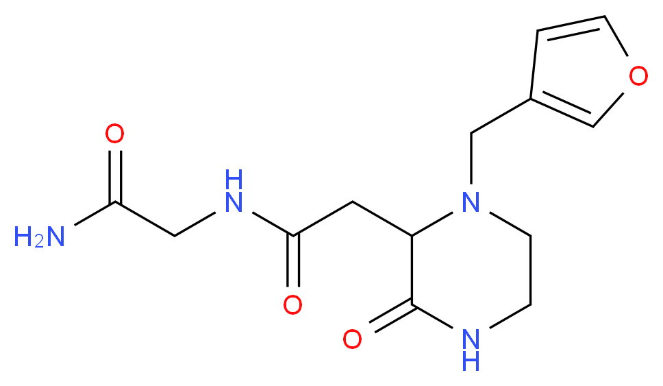 N~2~-{[1-(3-furylmethyl)-3-oxo-2-piperazinyl]acetyl}glycinamide_Molecular_structure_CAS_)
