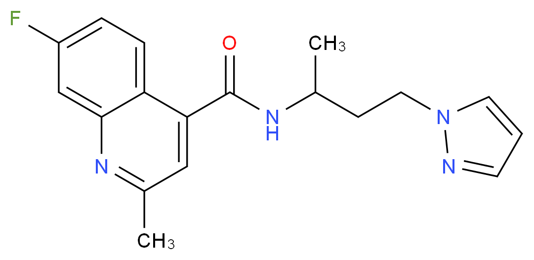 7-fluoro-2-methyl-N-[1-methyl-3-(1H-pyrazol-1-yl)propyl]-4-quinolinecarboxamide_Molecular_structure_CAS_)