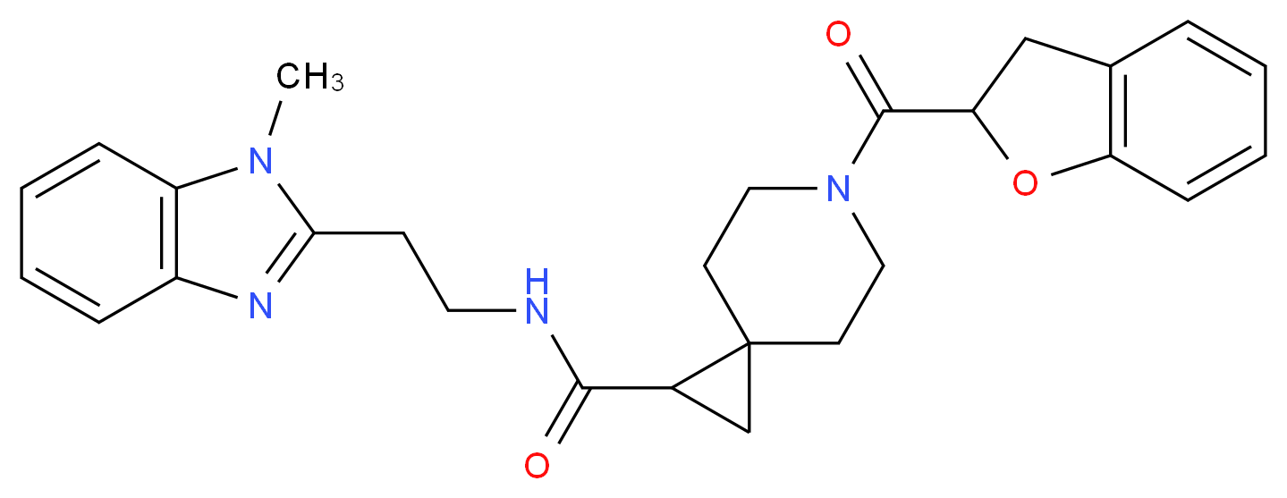 6-(2,3-dihydro-1-benzofuran-2-ylcarbonyl)-N-[2-(1-methyl-1H-benzimidazol-2-yl)ethyl]-6-azaspiro[2.5]octane-1-carboxamide_Molecular_structure_CAS_)