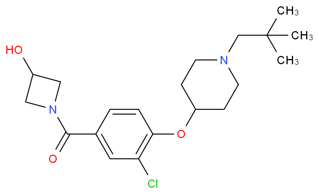 1-(3-chloro-4-{[1-(2,2-dimethylpropyl)piperidin-4-yl]oxy}benzoyl)azetidin-3-ol_Molecular_structure_CAS_)
